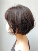 【長谷川愛】顎ライン丸みショートボブ毛先パーマ