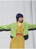 プレッピー×ネイビーカラーマッシュショートスタイル