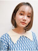 【デザインカラー】シースルーバングの抜け感ボブ