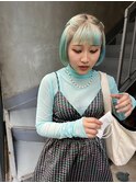 bibito ルーツカラー　ブリーチカラー　ペールグリーン　ボブ