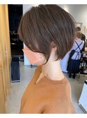 透明感ショート×サンドベージュ