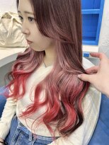ウーロス(uros.) 【SENA】インナーカラーグラデーション ピンク レッド赤髪