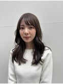 #セミロング・オリーブカラー・イルミナカラー・ローレイヤー