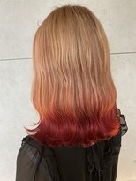 ヘアーメイク アディクト(HAIR MAKE addict)&nbsp;グラデーション＆レッド　【@addict_madoka】
