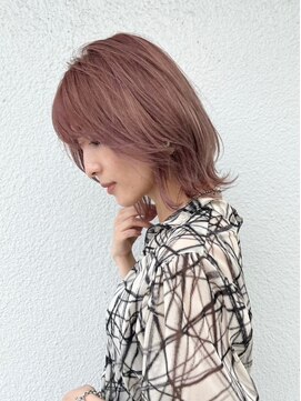 マスカリ(muscali) ピンクブラウンメルティカラー/レイヤー似合わせカット/表参道