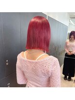 ロンドシエル 横浜(Lond ciel)&nbsp;切りっぱなしボブ/暖色カラー/チェリーレッド/ダブルカラー