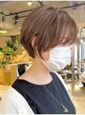ダブルカラーショートボブインナーカラーハイライトケアブリーチ