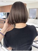 ハイライトバレイヤージュダブルカラーボブカット30代40代