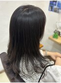 絶壁解消/ロング/大人可愛い/斜めバング/40代/ミセスヘア21A