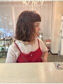 パーマ×ボブ×オン眉