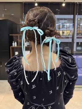 シクネ 新潟駅 万代(SHICUNE) 【新潟駅前】ツインアレンジ　お呼ばれヘア　花嫁ヘア