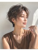 ショートボブ/大人女性/アッシュブラウン/白髪ぼかし/脱白髪染め