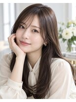 ダル 渋谷/表参道(DAL.)&nbsp;ミディアムレイヤーロングレイヤーダークブラウン韓国風