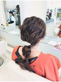 ローポニーヘアアレンジ/ヘアセット/ダウンスタイル/巻きおろし