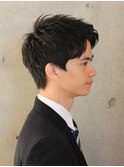 1分スタイリングビジネスマンショート×レイヤーカット