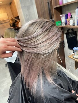 ラフ(LAFF) #バレイヤージュ#グレージュカラー#ボブウルフ#ココアベージュ