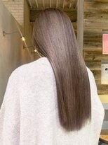 アイティーバイアルバム 八王子店(IT by ALBUM) グレージュロング_斜めバンググレージュカラーシルキー_ba444431