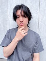 トルネード(TORNADO) メンズショートヘアパーマセンターパート面長丸顔絶壁K20240524