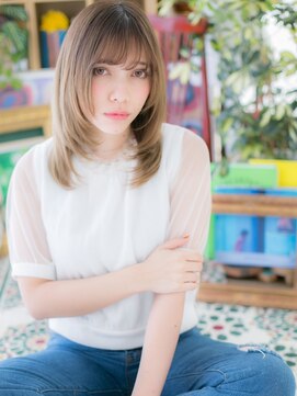 カバーヘア ブリス 志木南口駅前店(COVER HAIR bliss) 外国人風ハイトーンカラー小顔くびれセミディc6志木20代30代40代