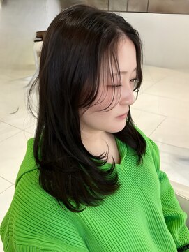 ユー イケブクロ(u Ikebukuro) サイドバング/韓国風/レイヤー/似合わせカット/オフブラック