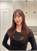 ◎韓国ヘアー顔周りレイヤーおくれ毛ミディアム前髪新潟長岡宮関
