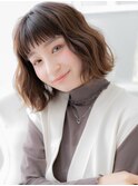 ぱっつん前髪切りっぱなしミディアムレイヤーh4越谷20代30代40代