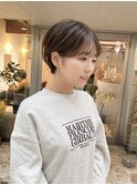 20代小顔マッシュショート/シースルーバング/透明感ヘアカラー