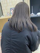 パークレーン アイス イヴェン(park lane ICI yeven) ブリーチなしロングレイヤーボブダブルカラー春カラーグレージュ