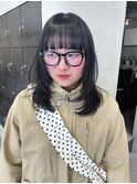 レイヤーカット/ハッシュカット/地毛風グレージュ/kyoka