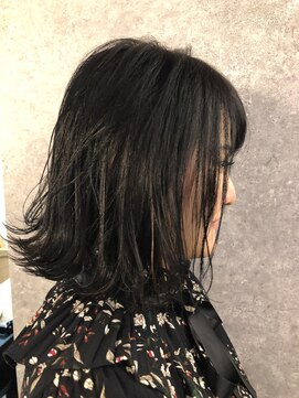 ロンドアベニール 北千住(Lond avenir) namie  ダークアッシュ切りっぱなしボブ