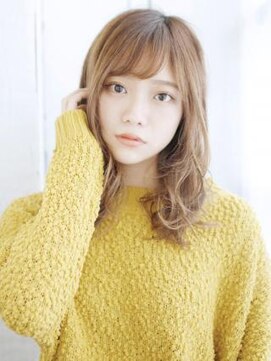 ナル 白山神社参道通り店(nalu) 透け感バングのミックスカールスタイル