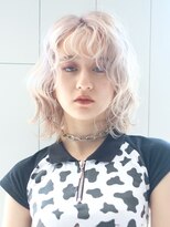 アイティー バイ アルバム 浦和店(IT by ALBUM) ウエーブボブ_ホワイトアッシュエアリーミディ_8271