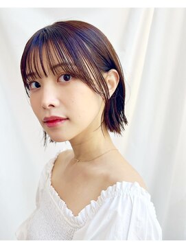アフロートリノ(AFLOAT Leino) 【修】20代30代40代◎透明感カラー×韓国切りぱなしボブ