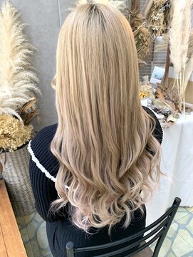 ヘアーデザインルアナ(Hair design Luana.) エクステ ミルクティー インナーピンクベージュ