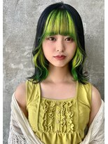 ガルボ ヘアー(garbo hair)&nbsp;ハイトーンフェイスフレーミングライムグリーン10代20代