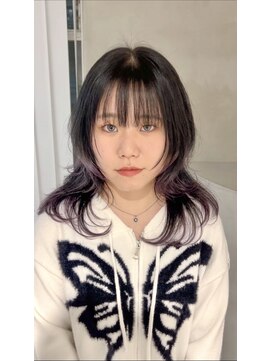 アドネ プライム(adne prime) 裾カラー/ウルフカット/デザインカラー/パープルカラー