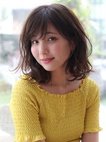 似合わせくびれ小顔カットネビージュワンレンひし形ボブルフ黒髪