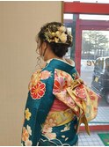 シニヨン＋片流し結び