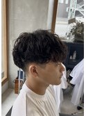 メンズ刈り上げマッシュショートシャドウパーマスタイル