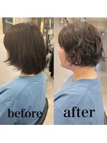 ヘアサロン ドットプラス 町田店(dot. plus)&nbsp;伸ばしかけボブパーマ/くびれヘア/ハイライトカラー/町田