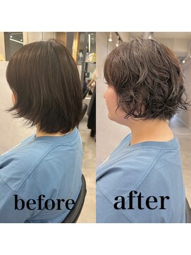 ヘアサロン ドットプラス 町田店(dot. plus) 伸ばしかけボブパーマ/くびれヘア/ハイライトカラー/町田