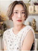 パラパラブリーチくせ毛風抜け感k小顔ショートボブa10代20代30代