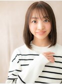ヘーゼルブラウン美髪艶感ストレート前下がりボブY越谷20代30代
