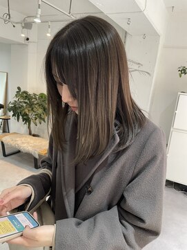 2195ヘアー 世田谷代田(2195hair) 地毛風カラー/地毛風ストレート/髪質改善/くすみベージュ