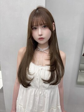 プリアバイポプルス 渋谷(pria by popls) ミディアムレイヤーハッシュカット顔周りレイヤーカット韓国ヘア