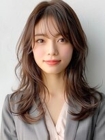 ルーム 大通店(ROOM)&nbsp;髪質改善カラーくびれ巻きロングヘアモカブラウン透明感夏カラー