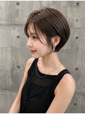 小顔見え丸みショートボブ