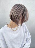 外国人風切りっぱなしボブ エアタッチパープルグレージュ T1229