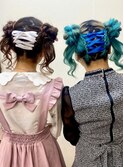 『無敵のツインお団子くらげヘア♪仲良くふたごヘアセット』
