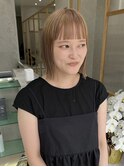 ボブ/金髪/切りっぱなし/パッツン